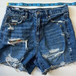 American Eagle Blue Jean Shorts Distressed Design